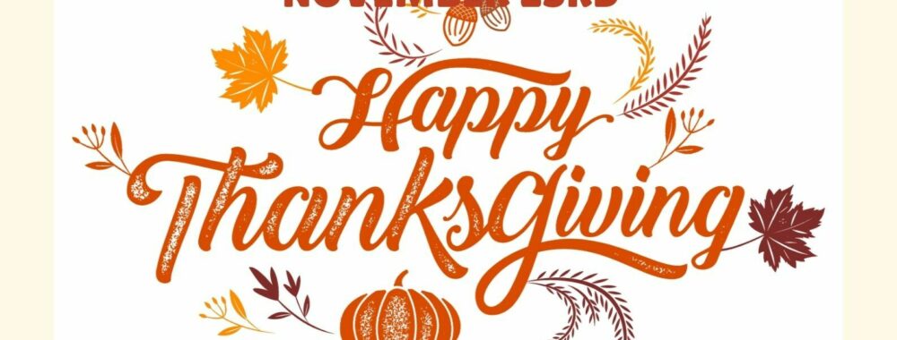 White and Orange Simple Thanksgiving Poster