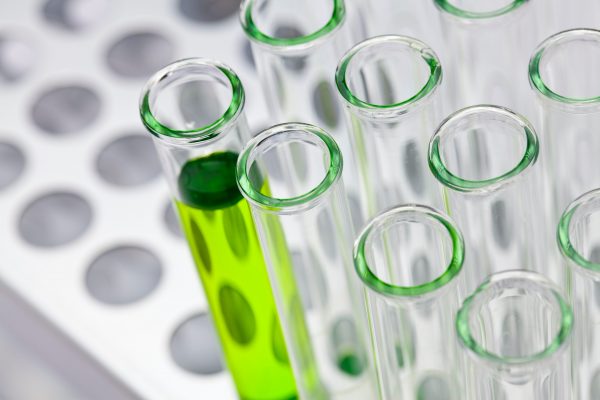 Test Tubes with Green Solution